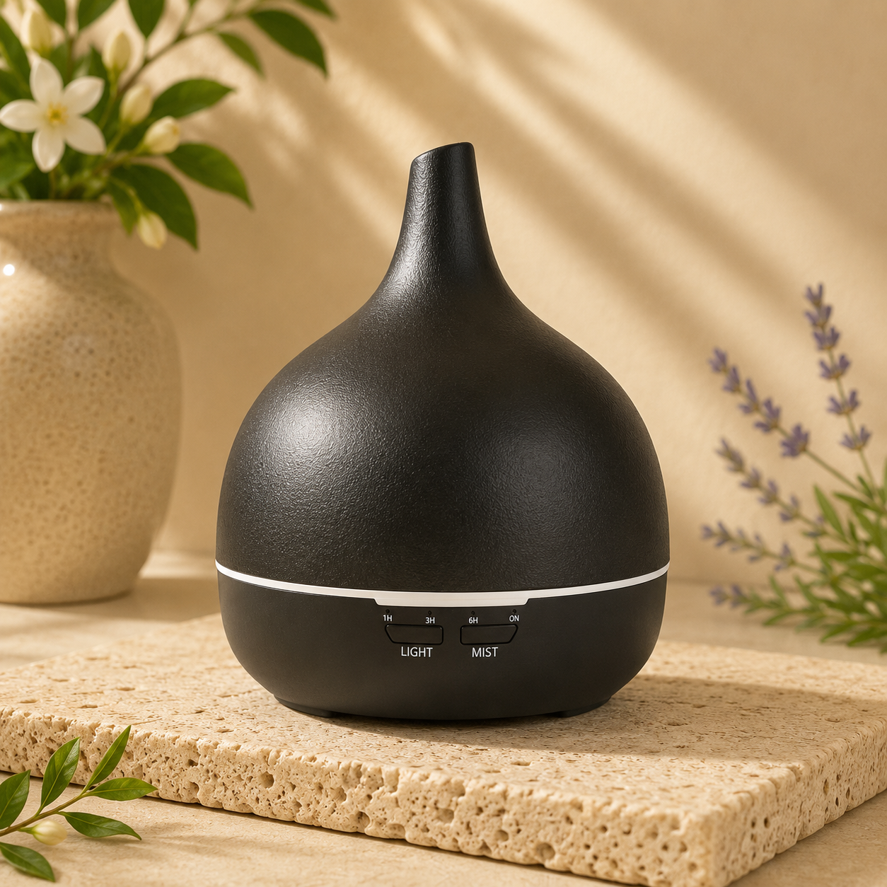 Ceramic Ultrasonic Essential Oil Diffuser – Black