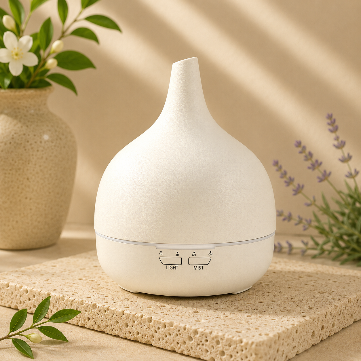 Ceramic Ultrasonic Essential Oil Diffuser – Off white