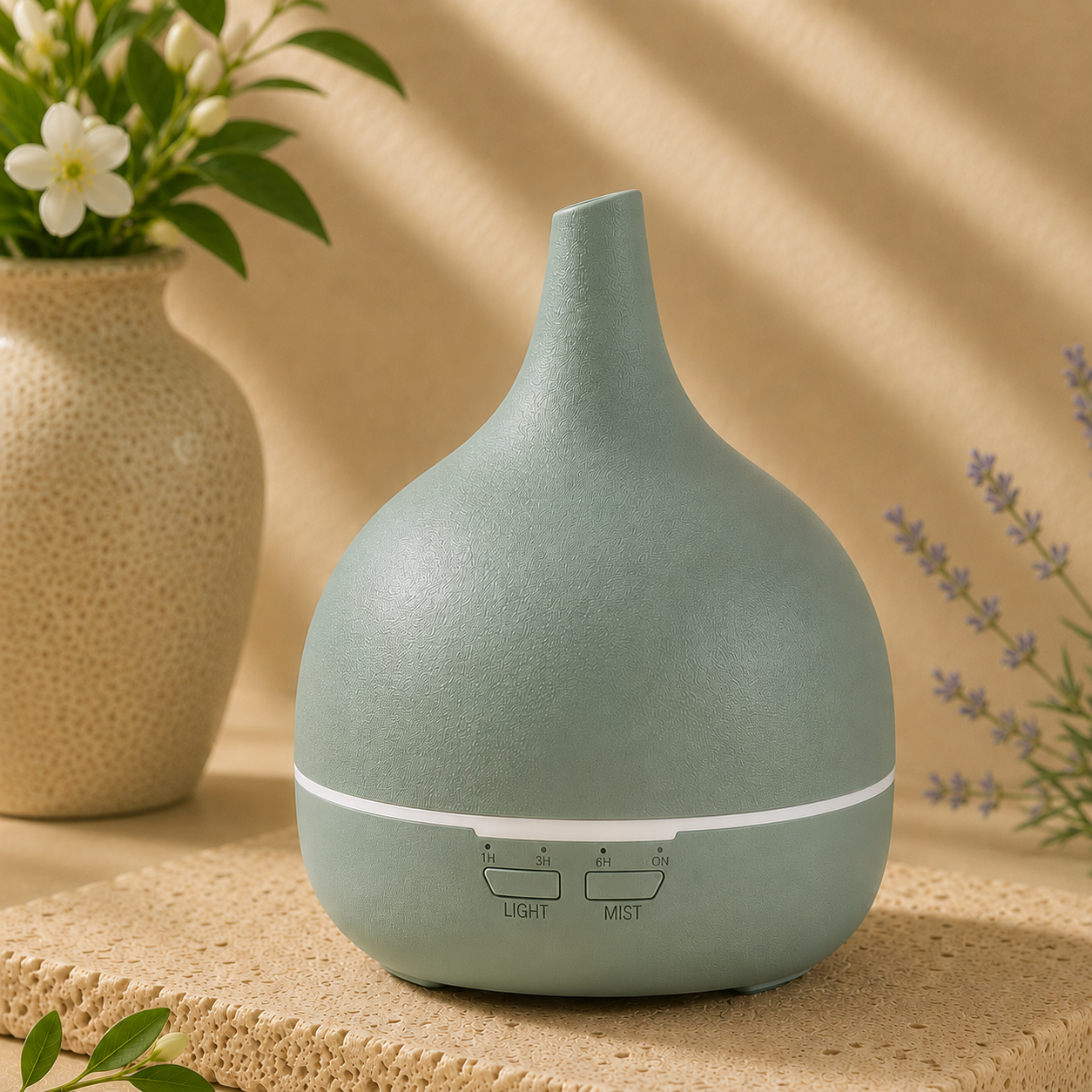 Ceramic Ultrasonic Essential Oil Diffuser – Sage Green