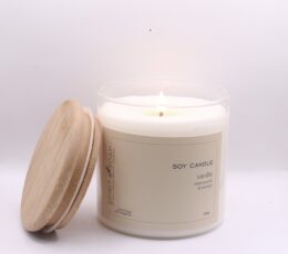 vanilla soy candle, natural caandle, spirit & Soap